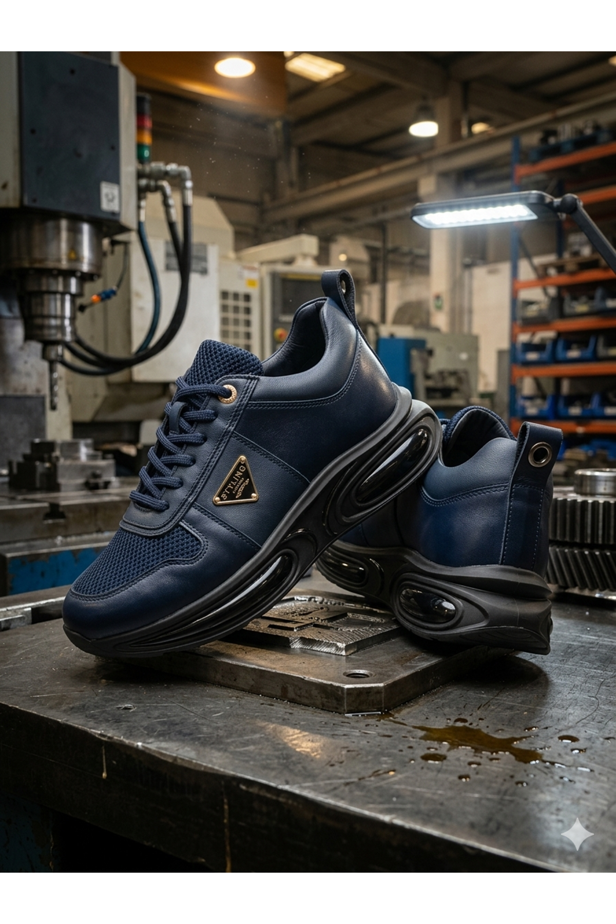 KONFORT TABAN DERİ SPOR AYAKKABI (LACİVERT)