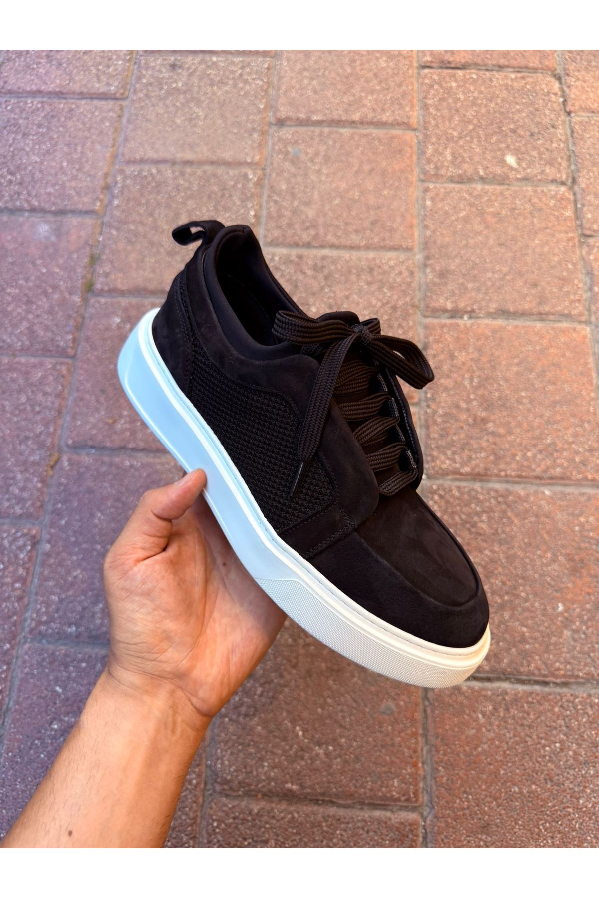 EasyWalk SİYAH SÜET DERİ SNEAKERS