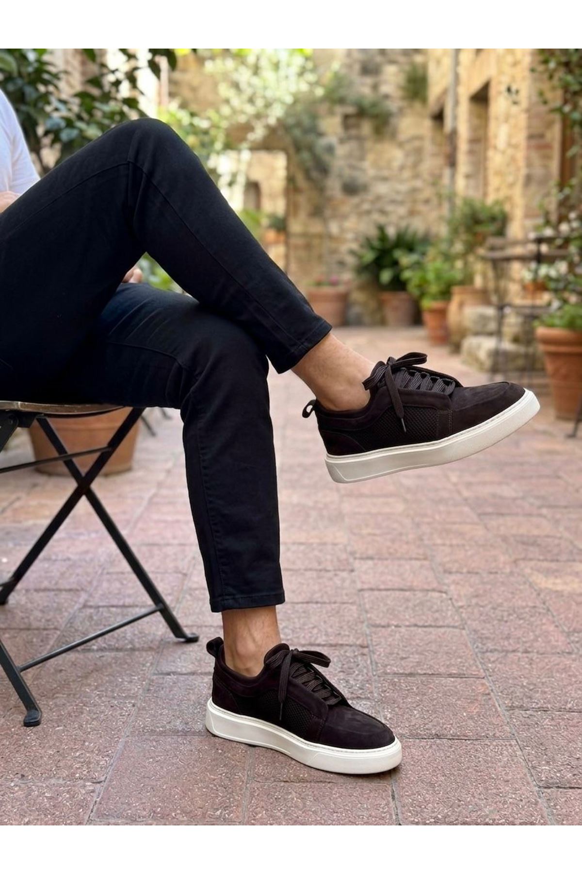 EasyWalk SİYAH SÜET DERİ SNEAKERS