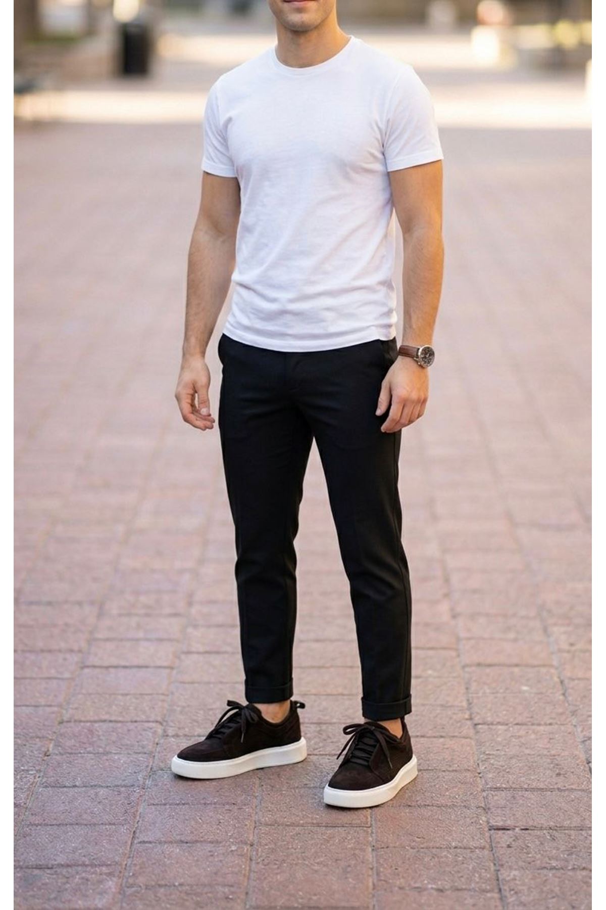 EasyWalk SİYAH SÜET DERİ SNEAKERS