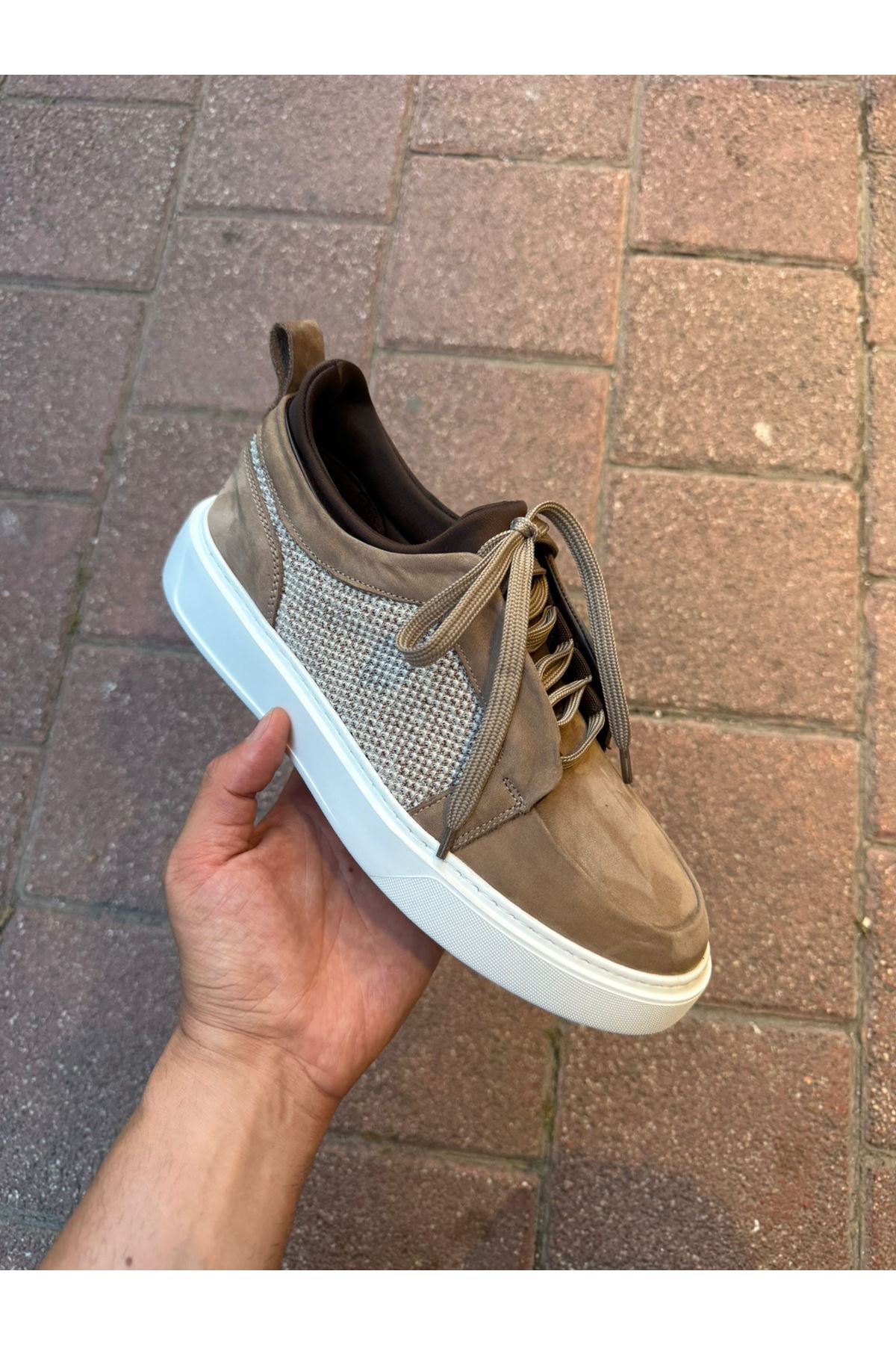 EasyWalk BEJ SÜET DERİ SNEAKERS 