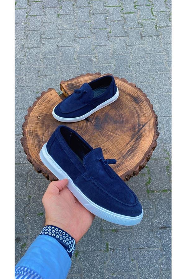 344 LOAFER DERİ AYAKKABI (PÜSKÜLLÜ) LACİVERT