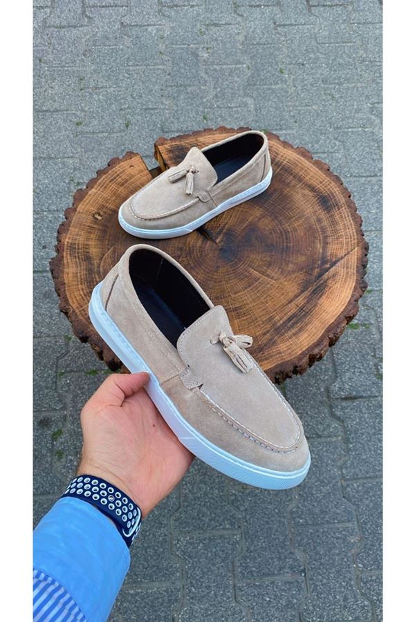 344 LOAFER DERİ AYAKKABI (PÜSKÜLLÜ) BEJ