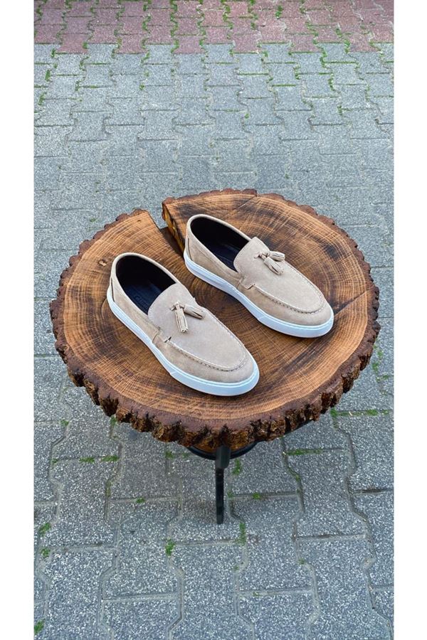 344 LOAFER DERİ AYAKKABI (PÜSKÜLLÜ) BEJ