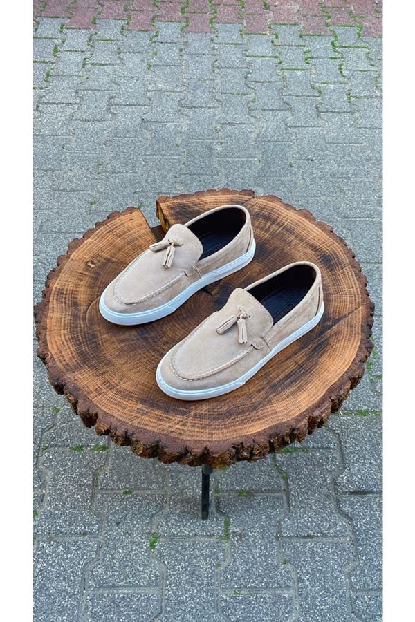 344 LOAFER DERİ AYAKKABI (PÜSKÜLLÜ) BEJ