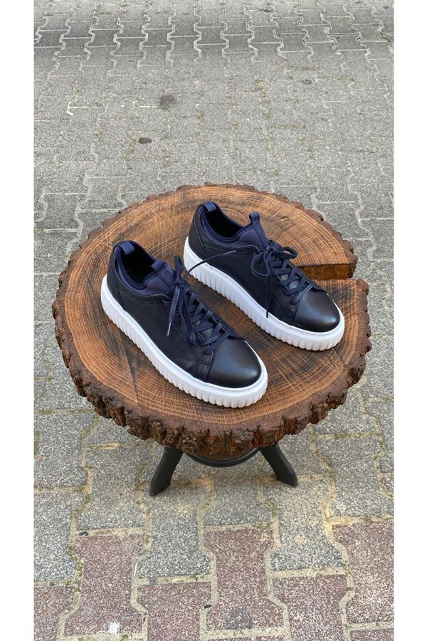 KENARI ÇORAPLI DERİ SNEAKER CLASH LACİVERT