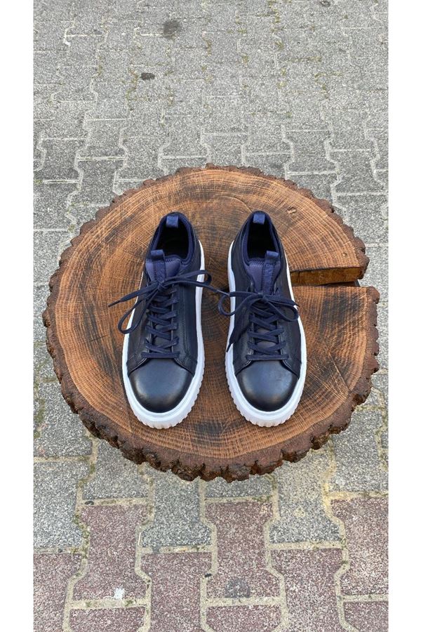 KENARI ÇORAPLI DERİ SNEAKER CLASH LACİVERT