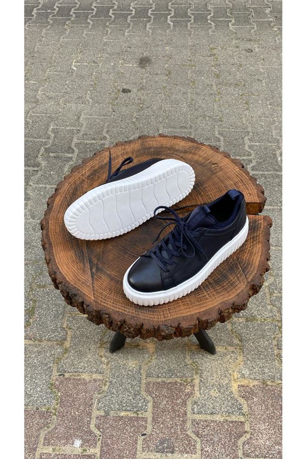 KENARI ÇORAPLI DERİ SNEAKER CLASH LACİVERT