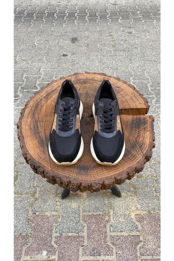 AF 426 KAHVE&SİYAH DERİ SNEAKER MONTE
