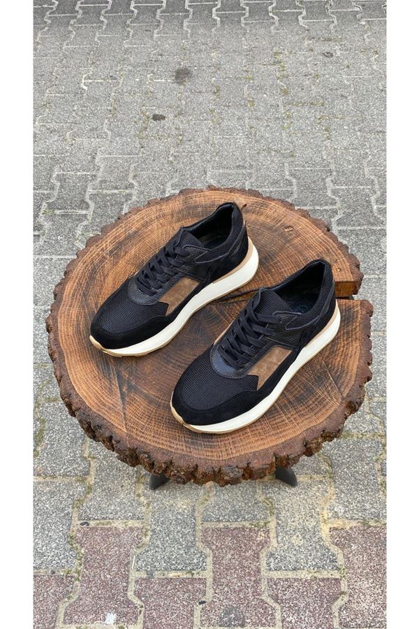 AF 426 KAHVE&SİYAH DERİ SNEAKER MONTE