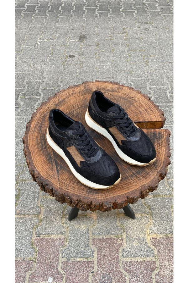 AF 426 KAHVE&SİYAH DERİ SNEAKER MONTE
