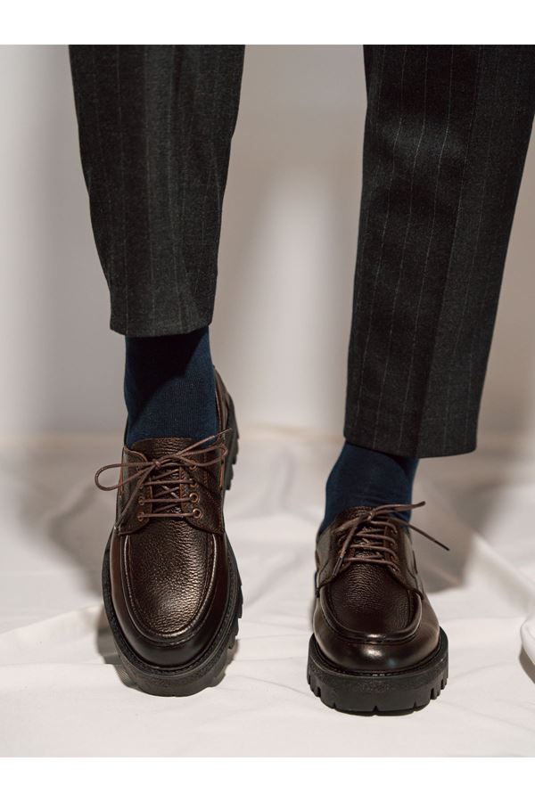 YÜKSEK TABAN KAHVE CASUAL AYAKKABI