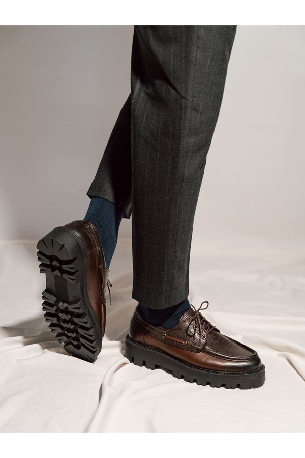 YÜKSEK TABAN KAHVE CASUAL AYAKKABI