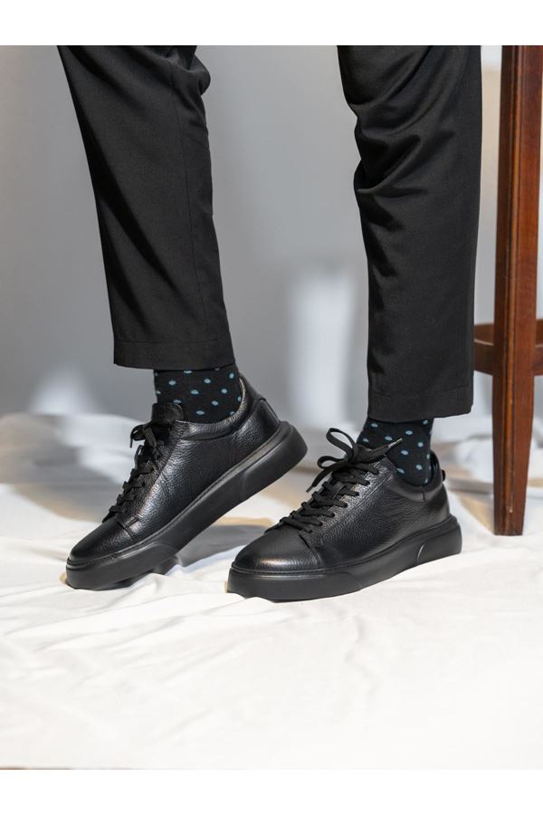 SİYAH FLOTHER DERİ EVA TABAN AYAKKABI