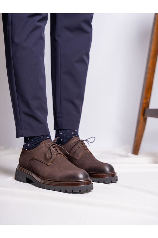 RAMMO hakiki nubuk deri kahve rengi Casual    