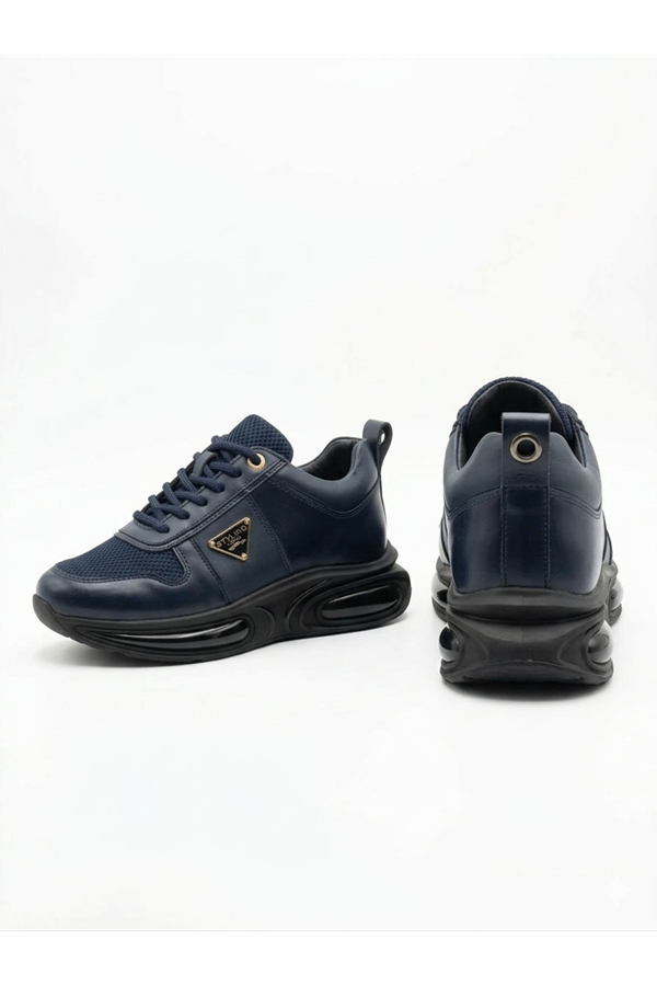 KONFORT TABAN DERİ SPOR AYAKKABI (LACİVERT)