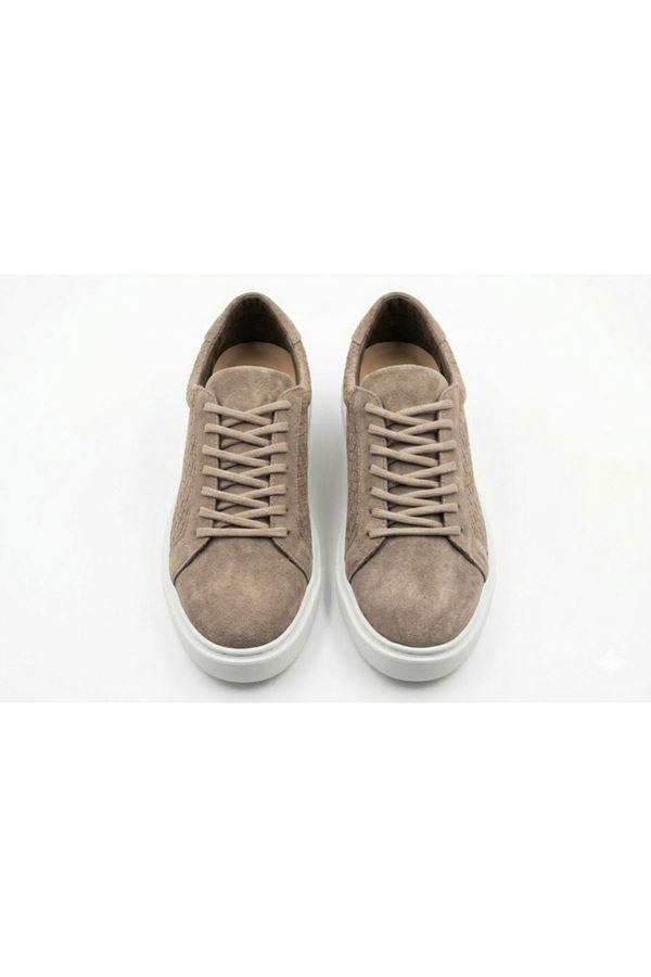 SÜET DESENLİ EVA TABAN DERİ AYAKKABI (BEJ)