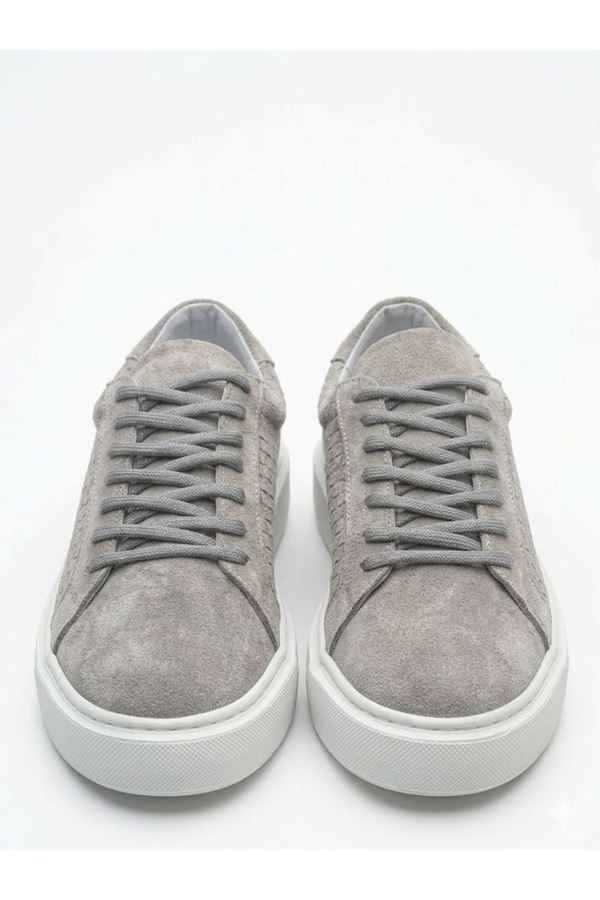 SÜET DESENLİ EVA TABAN DERİ AYAKKABI (GRİ)