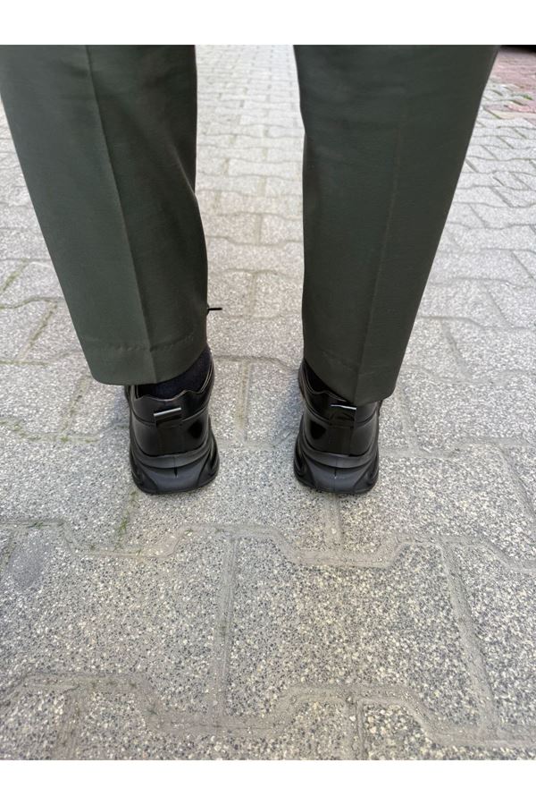 KONFORT TABAN DERİ SPOR AYAKKABI (SİYAH)