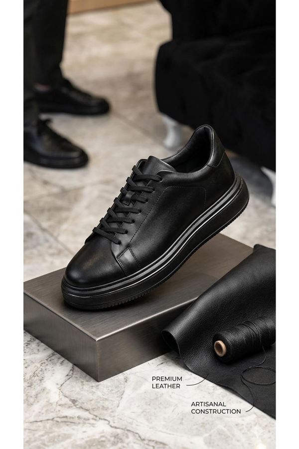 SİYAH EVA TABAN DERİ AYAKKABI 