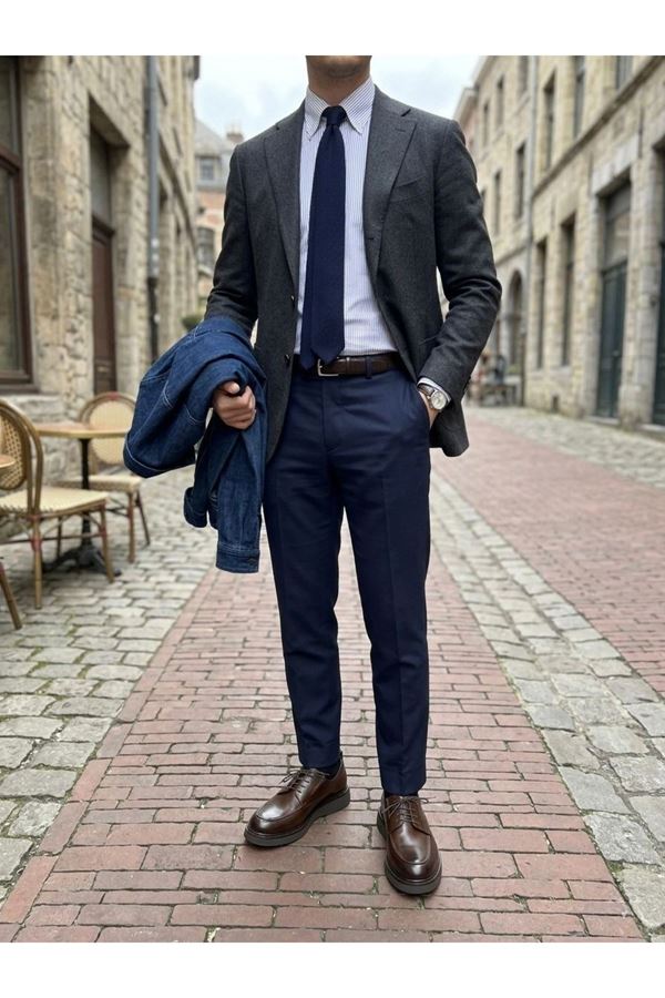 NOVENTO DERİ SİYAH CASUAL