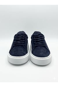 SÜET DESENLİ EVA TABAN DERİ AYAKKABI (LACİVERT)