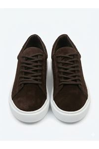 SÜET DESENLİ EVA TABAN DERİ AYAKKABI (KAHVERENGİ)