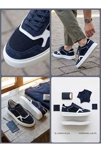 EasyWalk LACİVERT SÜET DERİ SNEAKERS 