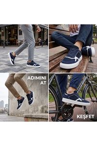 EasyWalk LACİVERT SÜET DERİ SNEAKERS 